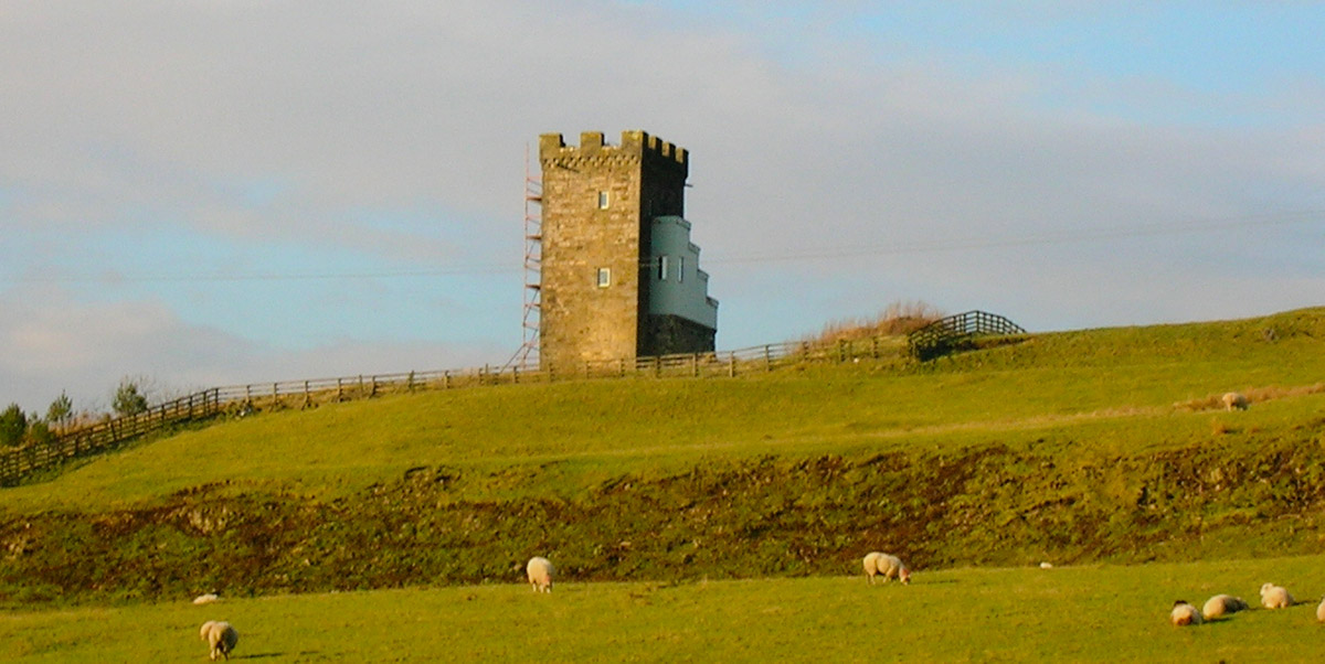 The remains of Caldwell Tower